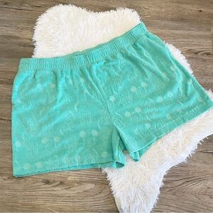 Disney Parks Mickey Fab Five Terry Cloth Shorts Mint Elastic Waist Plus 1X